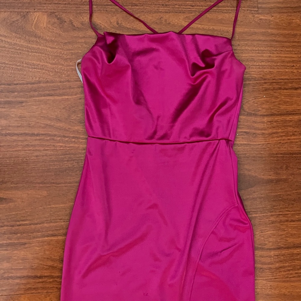Magenta midi dress